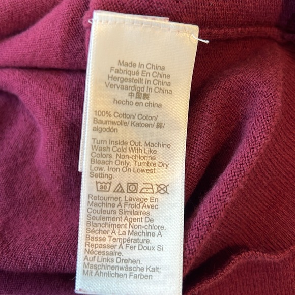 J. Crew, maroon, plum, burgundy, sweater, size.XS, ruffled sleeves - Picture 6 of 8